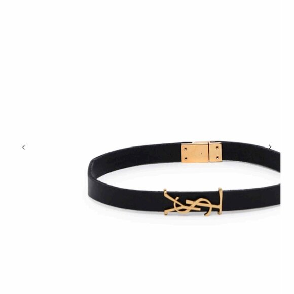 Saint Laurent Cassandre Logo Plaque Bracelet